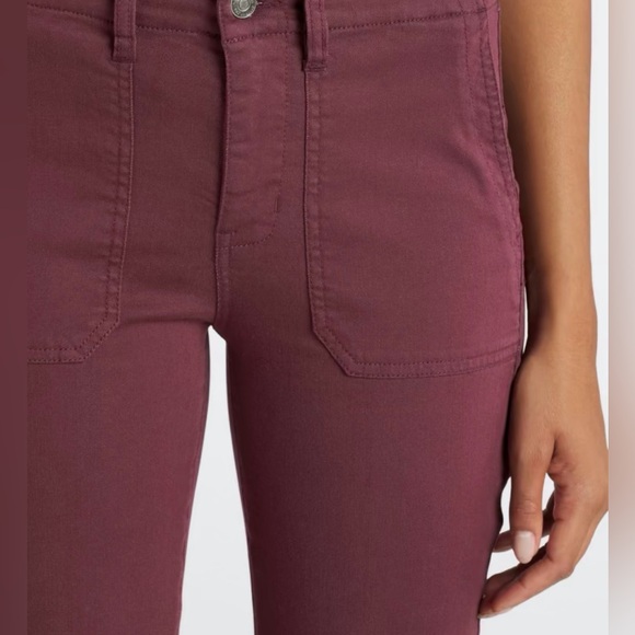 Women's Burgundy Pants - Stacy Utility Boot Cut High-rise Jeans - Picture 4 of 4